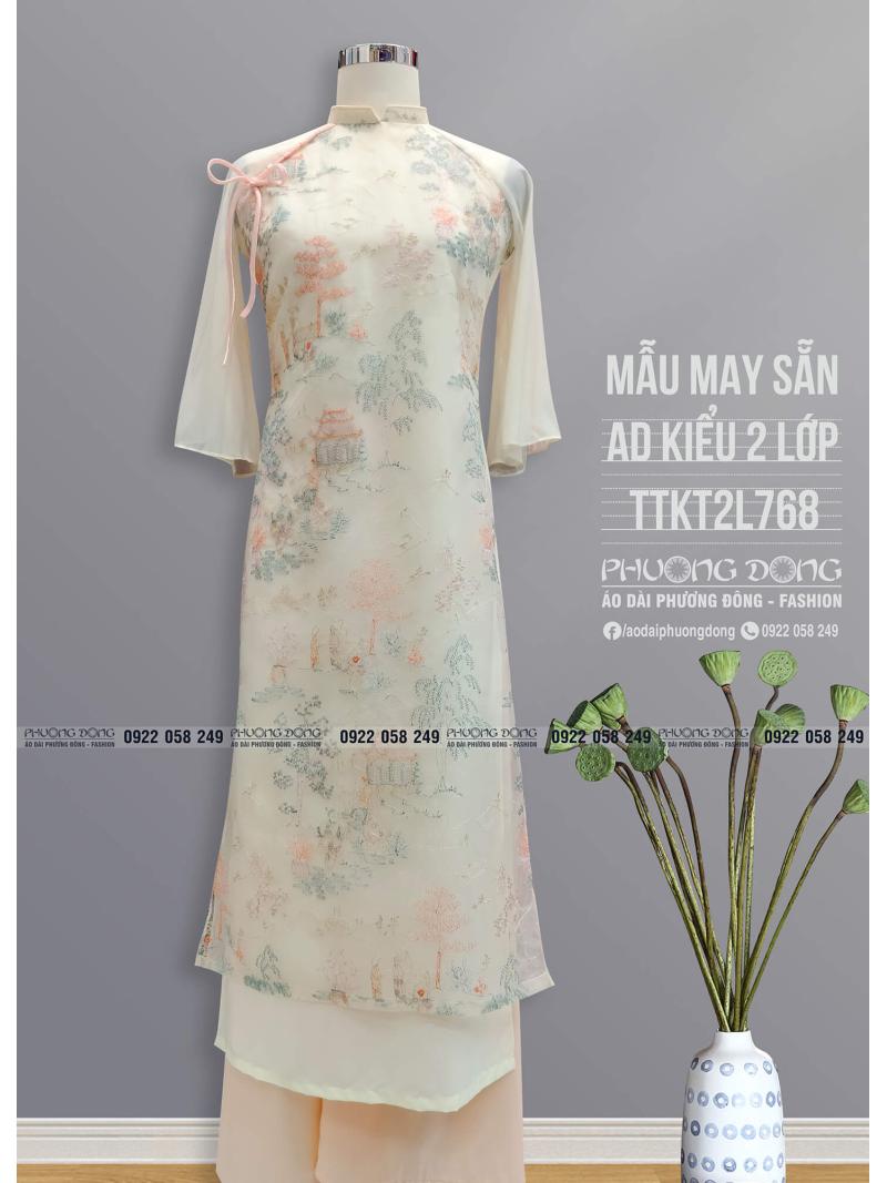 Áo Dài Phom Trẻ 2 Lớp 4 Tà TTK2L768